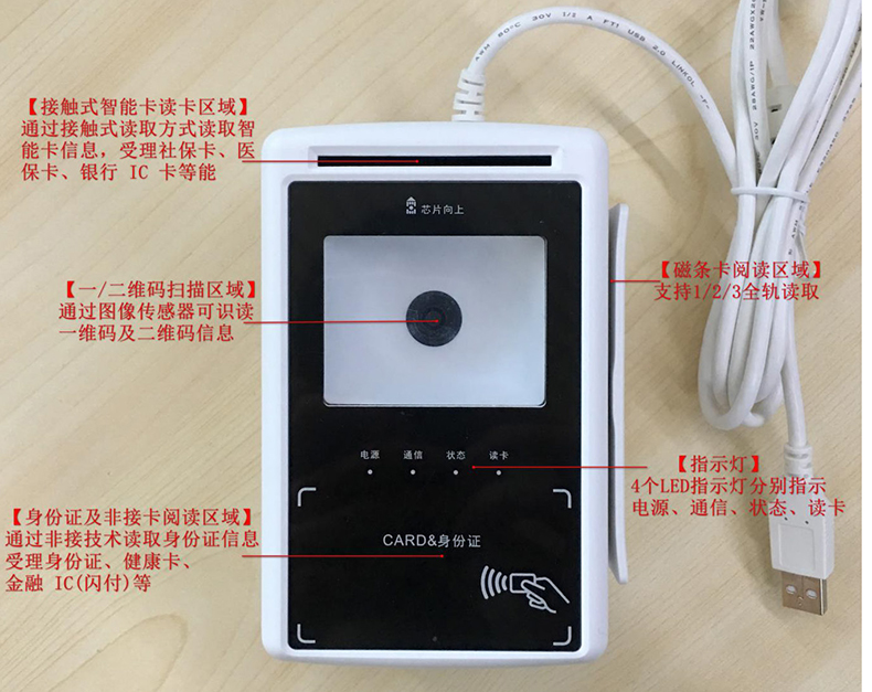 醫(yī)院藥店社保銀行掃碼支付身份證閱讀器華大五合一多功能讀卡設(shè)備 醫(yī)院藥店社保銀行掃碼支付身份證閱讀器華大五合一多功能讀卡設(shè)備